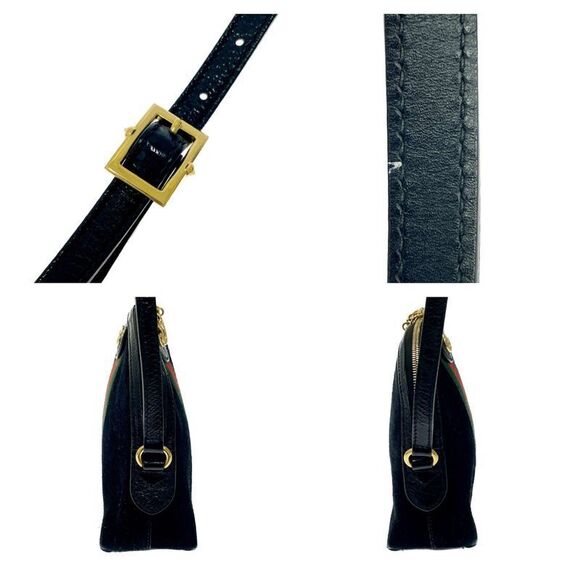 Gucci 499621 And 486628 Suede Ophidia Ggmarmont Shoulder Bag Black 371302 - Picture 6 of 10